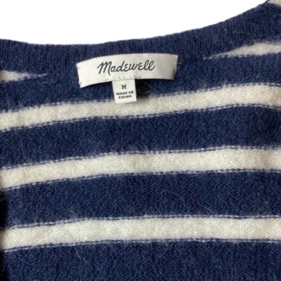 Madewell Navy White Stripe Wool Alpaca Blend Cardigan Medium - Picture 6 of 6